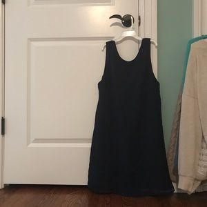 navy blue strappy back dress